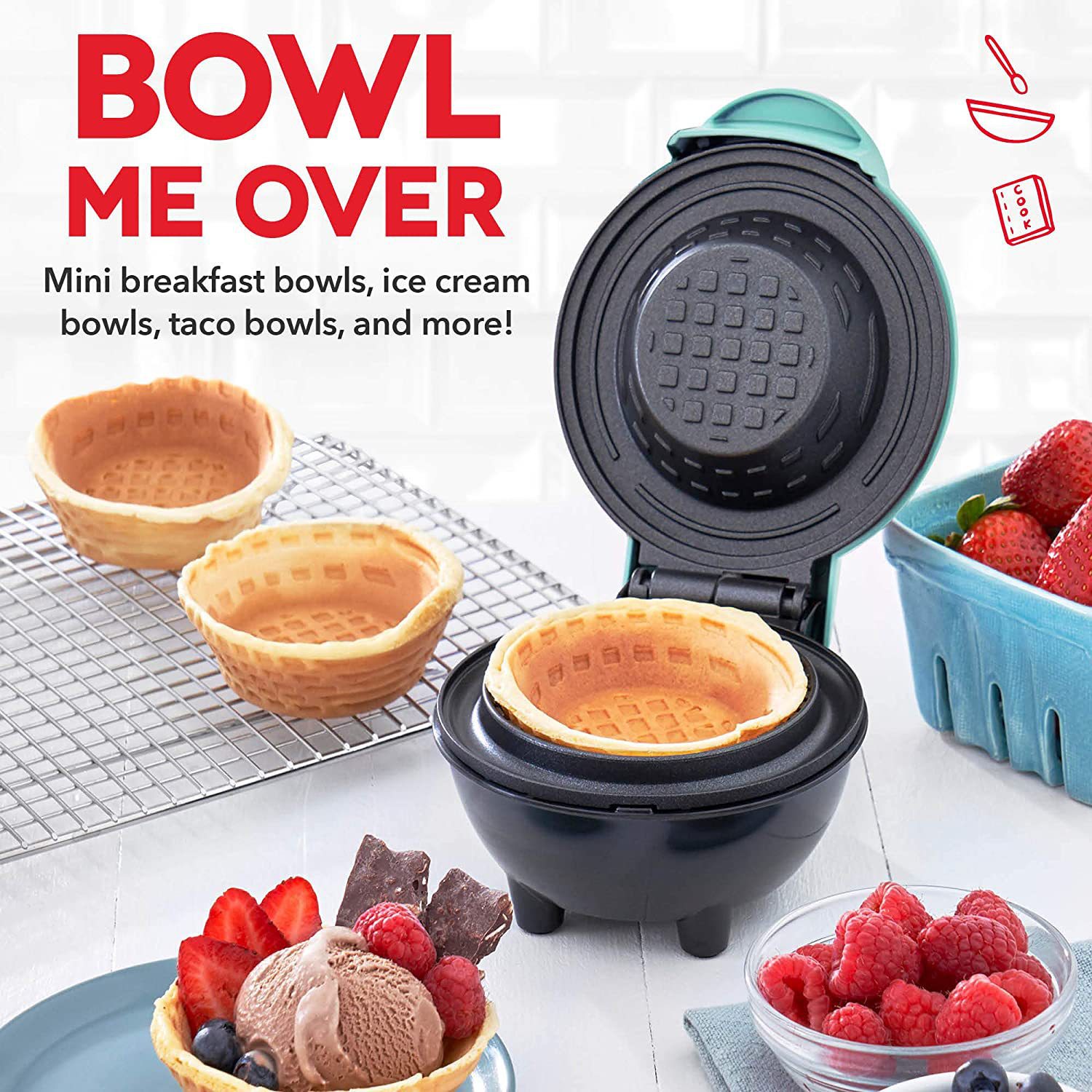 Mini Waffle Bowl Maker Electri - Mini Waffle Maker Machine 评论和价格
